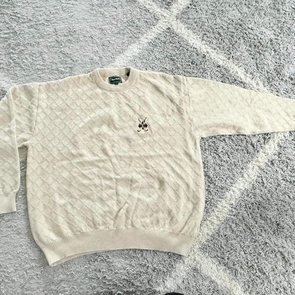 Vintage Cream Bolle Isle Golf sweater  size L